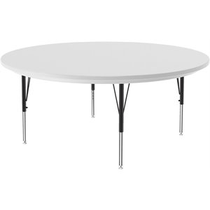 Correll 60&quotW x 60&quotD Blow-Molded Plastic Resin Top Activity Table in Gray Granite