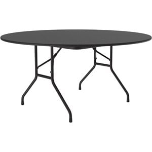 Correll 60&quotW x 60&quotD Melamine Top Folding Table in Black Granite