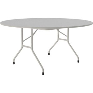 Correll 60&quotW x 60&quotD Melamine Top Folding Table in Gray Granite