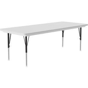 Correll 30&quotW x 72&quotD Blow-Molded Plastic Resin Top Activity Table in Gray Granite
