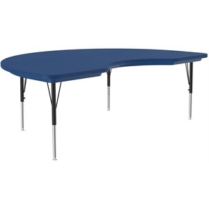 Correll 48&quotW x 72&quotD Blow-Molded Plastic Resin Top Activity Table in Blue