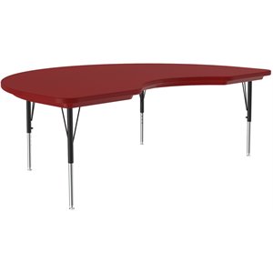 Correll 48&quotW x 72&quotD Blow-Molded Plastic Resin Top Activity Table in Red