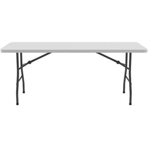 Correll 24&quotW x 48&quotD Economy Blow-Molded Plastic Folding Table in Gray Granite