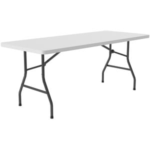 Correll 30&quotW x 96&quotD Economy Blow-Molded Plastic Folding Table in Gray Granite