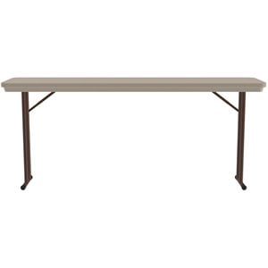 Correll 18&quotW x 72&quotD H-D Plastic Blow-Molded Folding Table in Mocha Brown