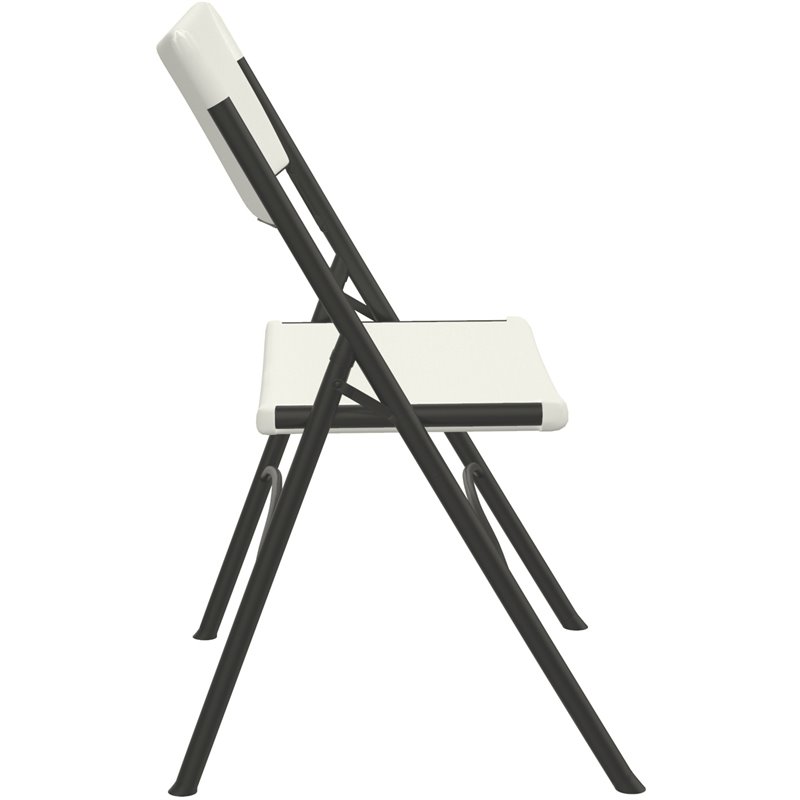 Correll Economy Blow Plastic Folding Chair in Gray Granite (Set of 4)
