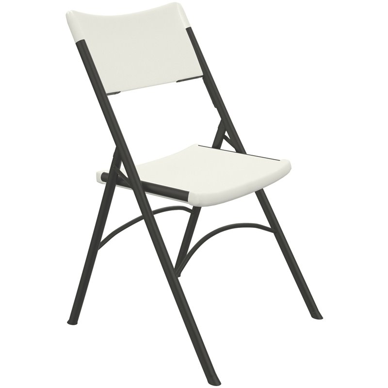 Correll Economy Blow Plastic Folding Chair in Gray Granite (Set of 4)