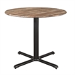 Correll Rustic Oak Premium Cafe Bistro Table with 2 Black Ladder Back Chairs