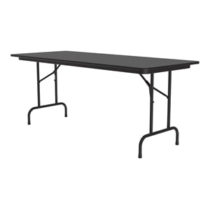 Correll CF Series 29x30&quot Traditional Wood Folding Table in Black Granite