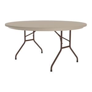 Correll R Series 29x60&quot Traditional Metal Folding Table in Brown/Mocha Granite