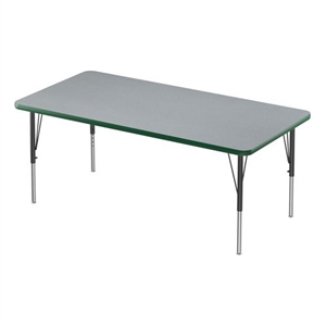 Correll 30&quotW Commercial Laminate Wood Top Activity Table in Gray Granite/Green