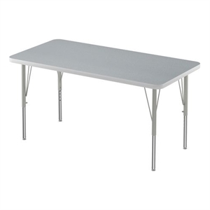 Correll 24&quotW Commercial Laminate Wood Top Activity Table in Gray Granite