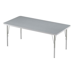 Correll 30&quotW Commercial Laminate Wood Top Activity Table in Gray Granite