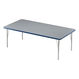 Correll 36&quotW Commercial Laminate Wood Top Activity Table in Gray Granite/Blue