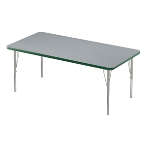 Correll 30&quotW Commercial Laminate Wood Top Activity Table in Gray Granite/Green