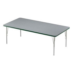 Correll 36&quotW Commercial Laminate Wood Top Activity Table in Gray Granite/Green