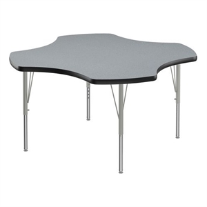 Correll 48&quot Clover Commercial Wood Top Activity Table in Gray Granite/Black