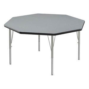 Correll 48&quot Octogonal Commercial Wood Top Activity Table in Gray Granite/Black