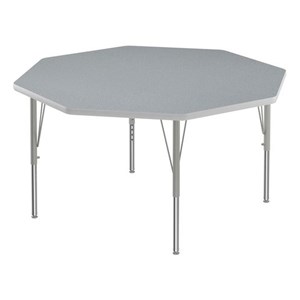 Correll 48&quot Octogonal Commercial Wood Top Activity Table in Gray Granite