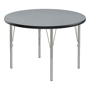 Correll 42&quot Round Commercial Laminate Wood Top Activity Table in Gray/Black