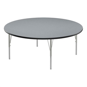 Correll 60&quot Round Commercial Wood Top Activity Table in Gray Granite/Black