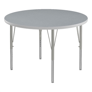 Correll 36&quot Round Commercial Laminate Wood Top Activity Table in Gray Granite