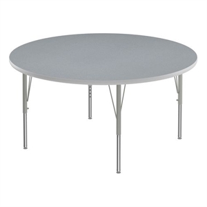 Correll 48&quot Round Commercial Wood Top Activity Table in Gray Granite