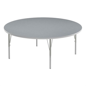 Correll 60&quot Round Commercial Wood Top Activity Table in Gray Granite