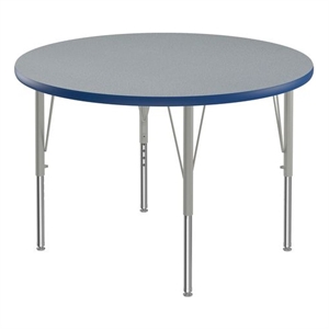 Correll 42&quot Round Commercial Laminate Wood Top Activity Table in Gray/Blue