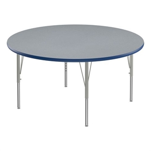 Correll 48&quot Round Commercial Wood Top Activity Table in Gray Granite/Blue