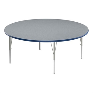 Correll 60&quot Round Commercial Wood Top Activity Table in Gray Granite/Blue