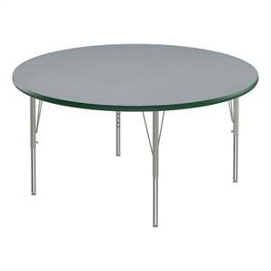 Correll 48&quot Round Commercial Wood Top Activity Table in Gray Granite/Green