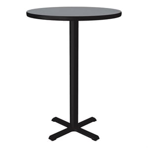 Correll 24&quot Round Commercial Wood top Cafe and Breakroom Table in Gray
