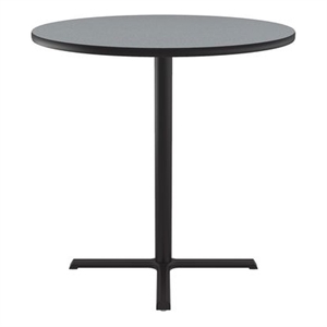Correll 42&quot Round Commercial Wood top Cafe and Breakroom Table in Gray Granite