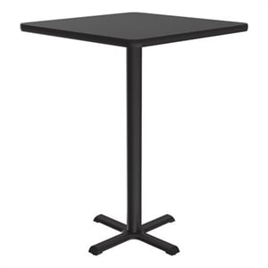 Correll 24&quot Square Commercial Wood top Cafe and Breakroom Table in Black Granite