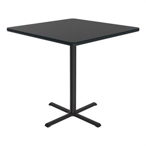 Correll 42&quot Square Commercial Laminate Cafe and Breakroom Table in Black Granite