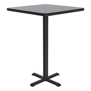 Correll 24&quot Square Commercial Laminate Cafe and Breakroom Table in Gray Granite