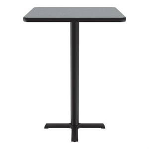 Correll 30&quot Square Commercial Laminate Cafe and Breakroom Table in Gray Granite