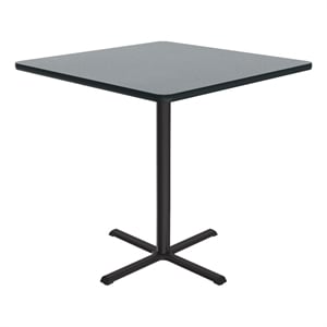 Correll 36&quot Square Commercial Laminate Cafe and Breakroom Table in Gray Granite