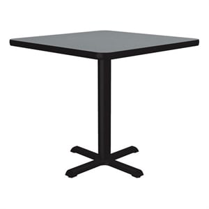 Correll 30&quot Square Commercial Laminate Cafe and Breakroom Table in Gray Granite