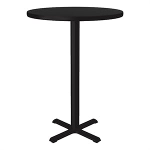Correll 30&quot Round Commercial Laminate Cafe and Breakroom Table in Black Granite