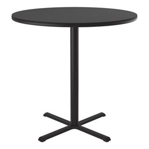 Correll 36&quot Round Commercial Laminate Cafe and Breakroom Table in Black Granite