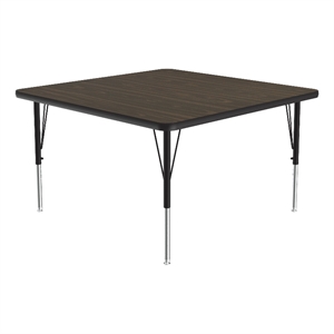 Correll Thermal Fused 36&quot Square Laminate Wood Activity Table in Walnut