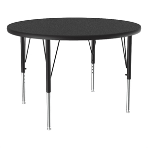 Correll Thermal Fused 42&quot Round Laminate Wood Activity Table in Black Granite