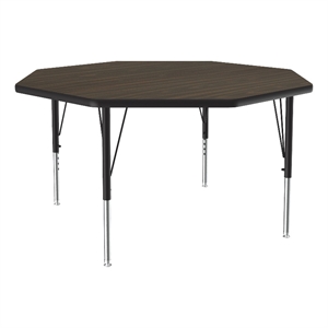 Correll Thermal Fused 48&quot Octagon Laminate Wood Activity Table in Walnut