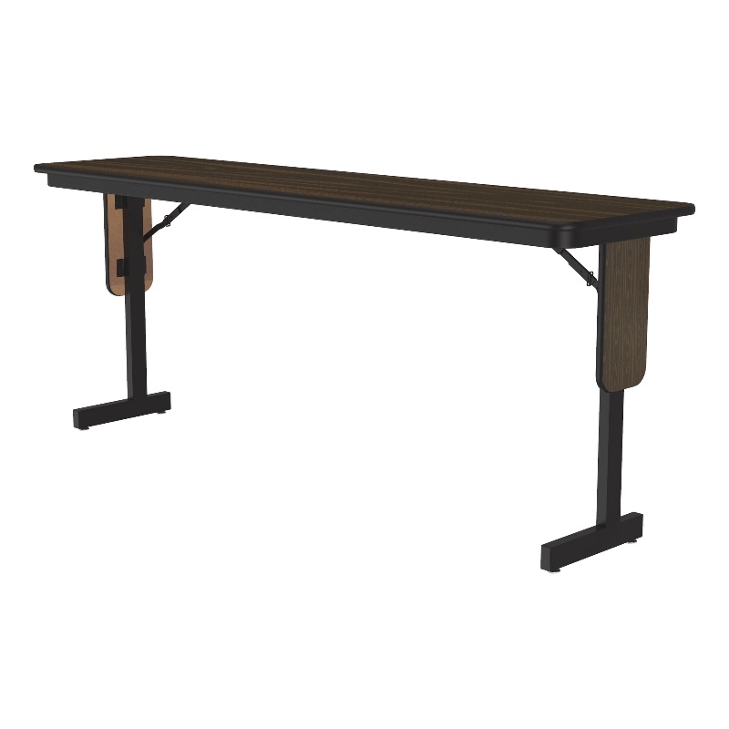 Correll SP 18x60 Contemporary Metal/Wood Folding Seminar Table in Walnut