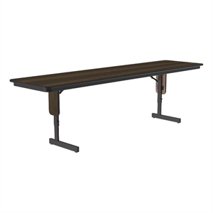 Correll SP 24x96 Adjustable Height Metal/Wood Folding Seminar Table in Walnut