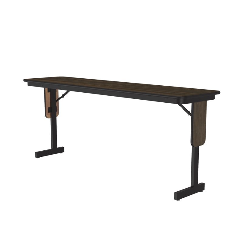 Correll SP 18x96 Contemporary Metal/Wood Folding Seminar Table in Walnut
