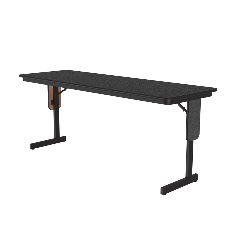 Correll SP 24x60 Contemporary Metal/Wood Folding Seminar Table in Black Granite