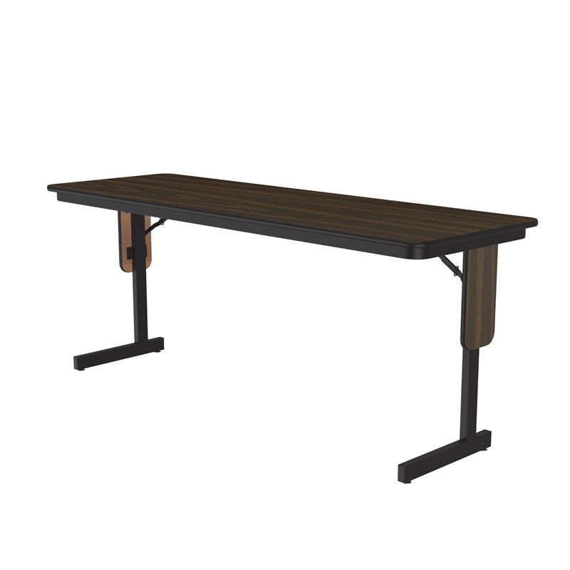 Correll SP 24x72 Contemporary Metal/Wood Folding Seminar Table in Walnut